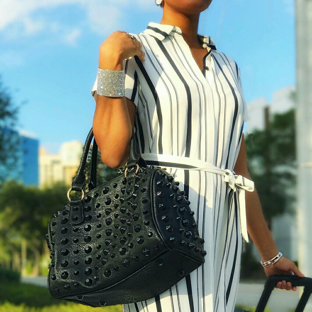 Traci Lynn Stud N Chic Black Purse