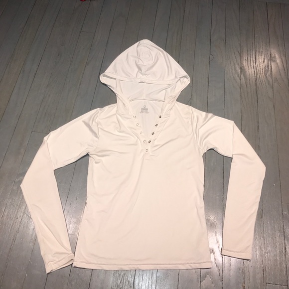 white workout hoodie