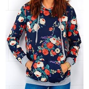 New! Floral print hoodie