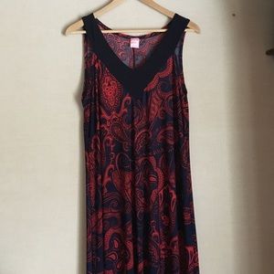Long dress - Red and Navy Blue 2x