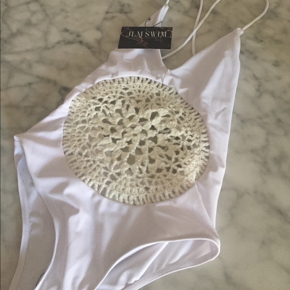 • White Crochet One-Piece • - Picture 3 of 5
