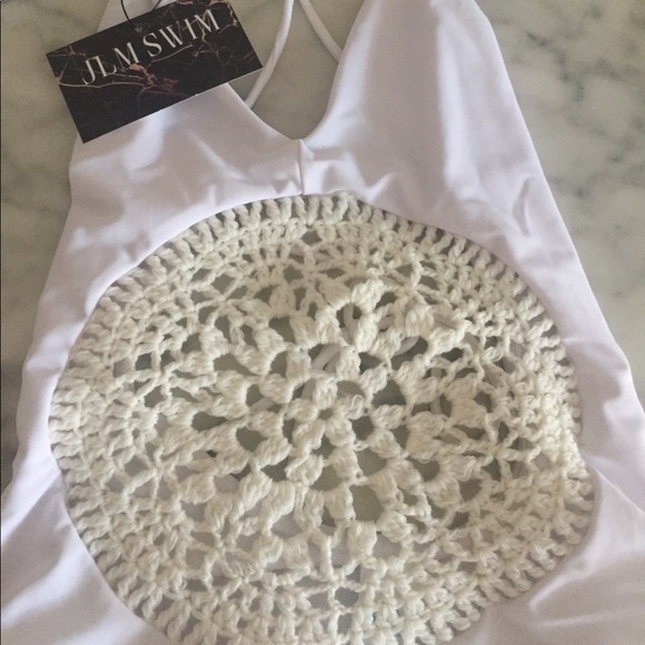 •  White Crochet One-Piece • - Picture 4 of 5