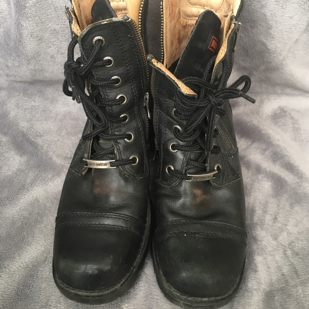Harley Davidson Side Zip 90s Biker Boots