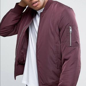 Mens burgundy bomber jacket size xxxl