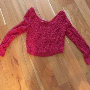 Red Lace Crop Top