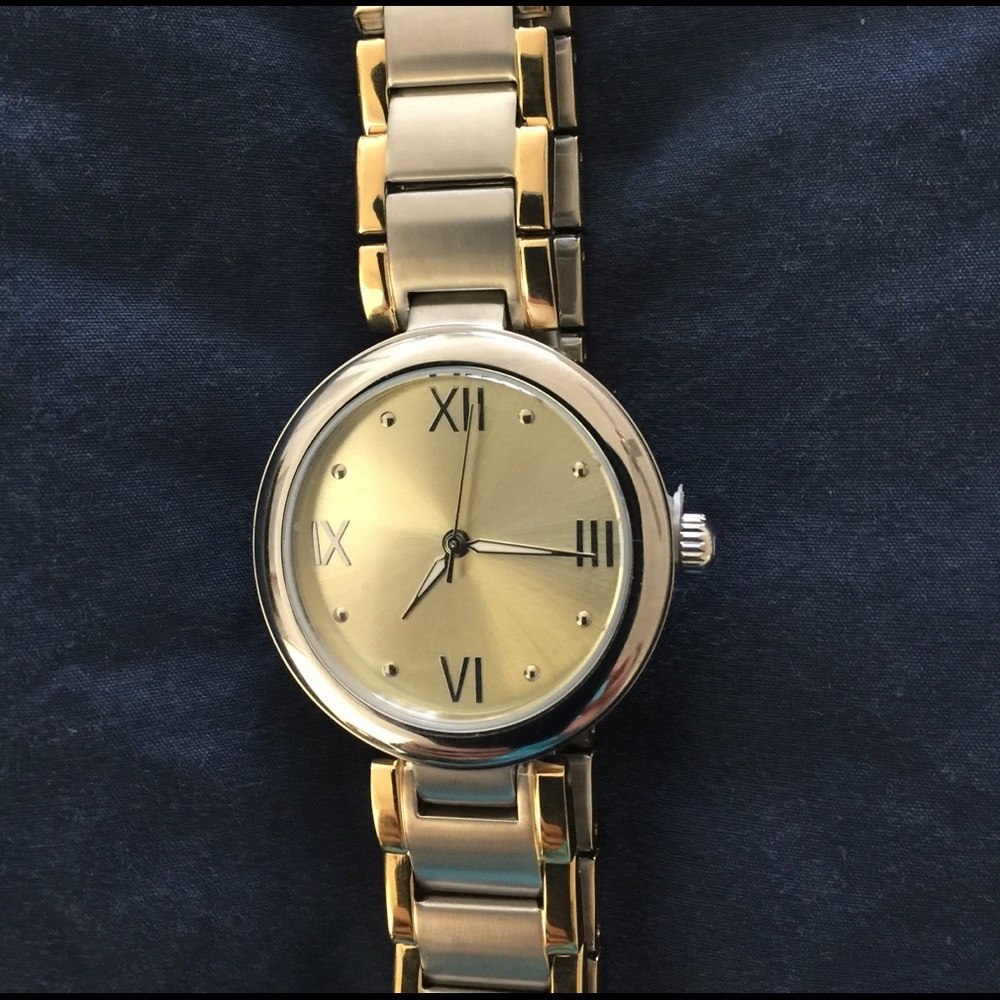 Two toned stainless steel watch