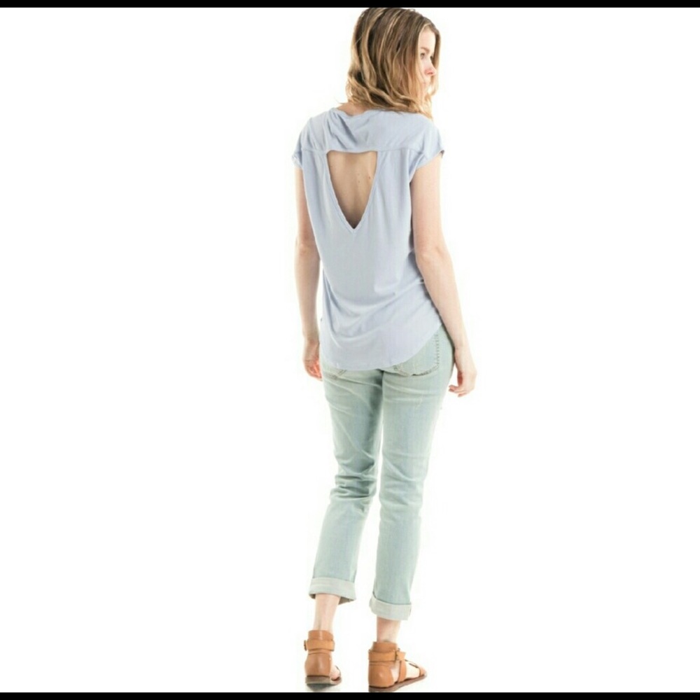 NWT Lilac Grey Open Back Top•rib detailed - Picture 5 of 7