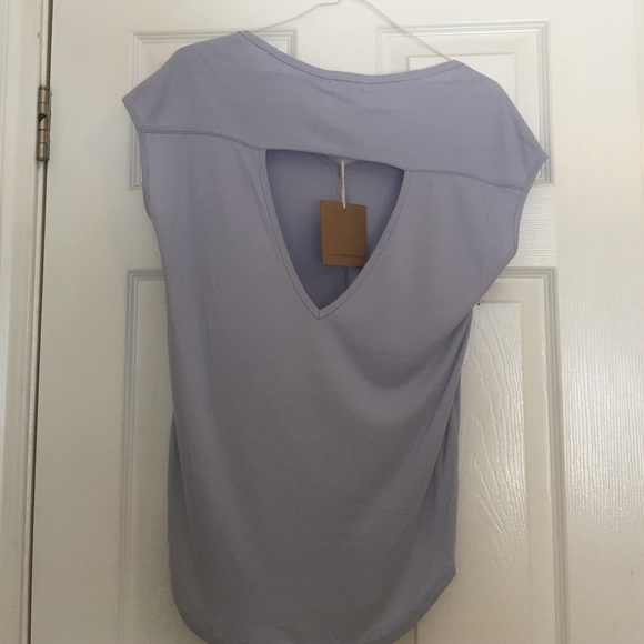 NWT Lilac Grey Open Back Top•rib detailed - Picture 6 of 7