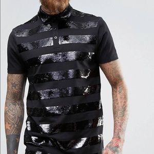 Mens sequin polo size xxxl. So chic.