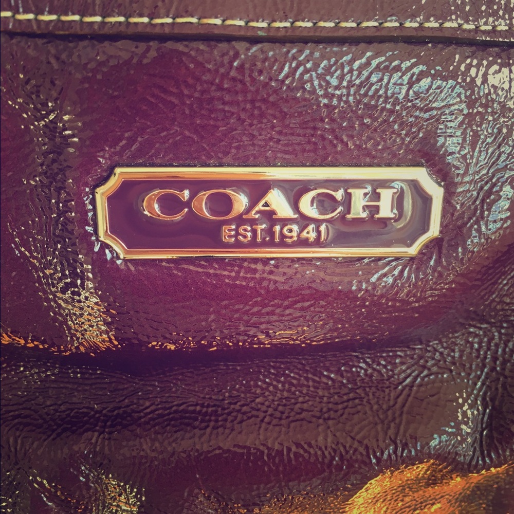 Gorgeous eggplant Coach bag in great condition!