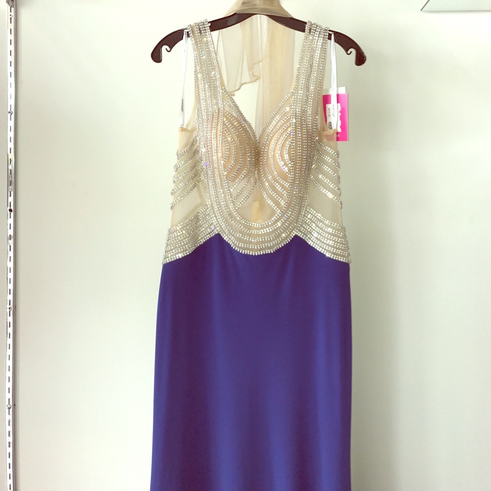 Royal blue floor length dress