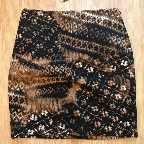 Brown multi skirt. 100% cotton. - Picture 1 of 3