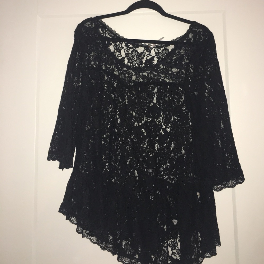 Free People Lace Peplum Top