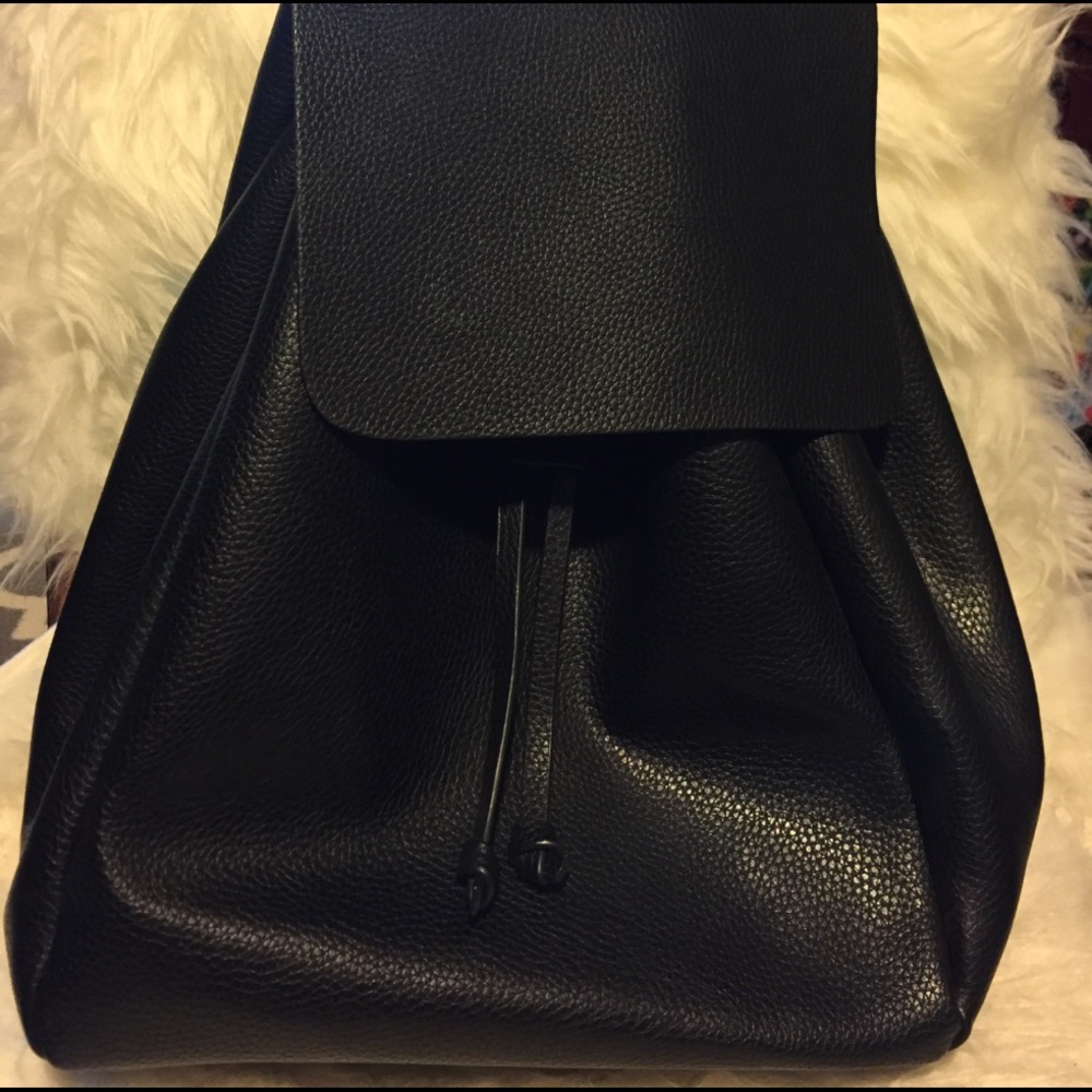 Zara black leather backpack
