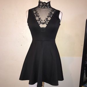 Free people lace black dress stretch