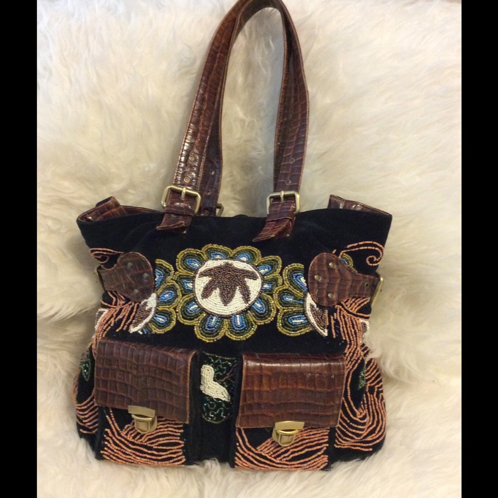 Christiana beaded satchel