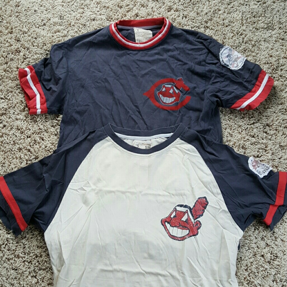 2 vintage Cleveland indians t shirts.