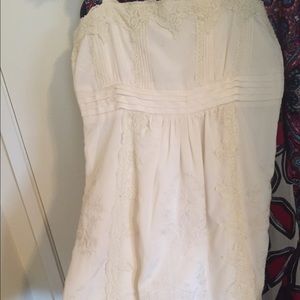 Gorgeous embroidered and lace off-white dress