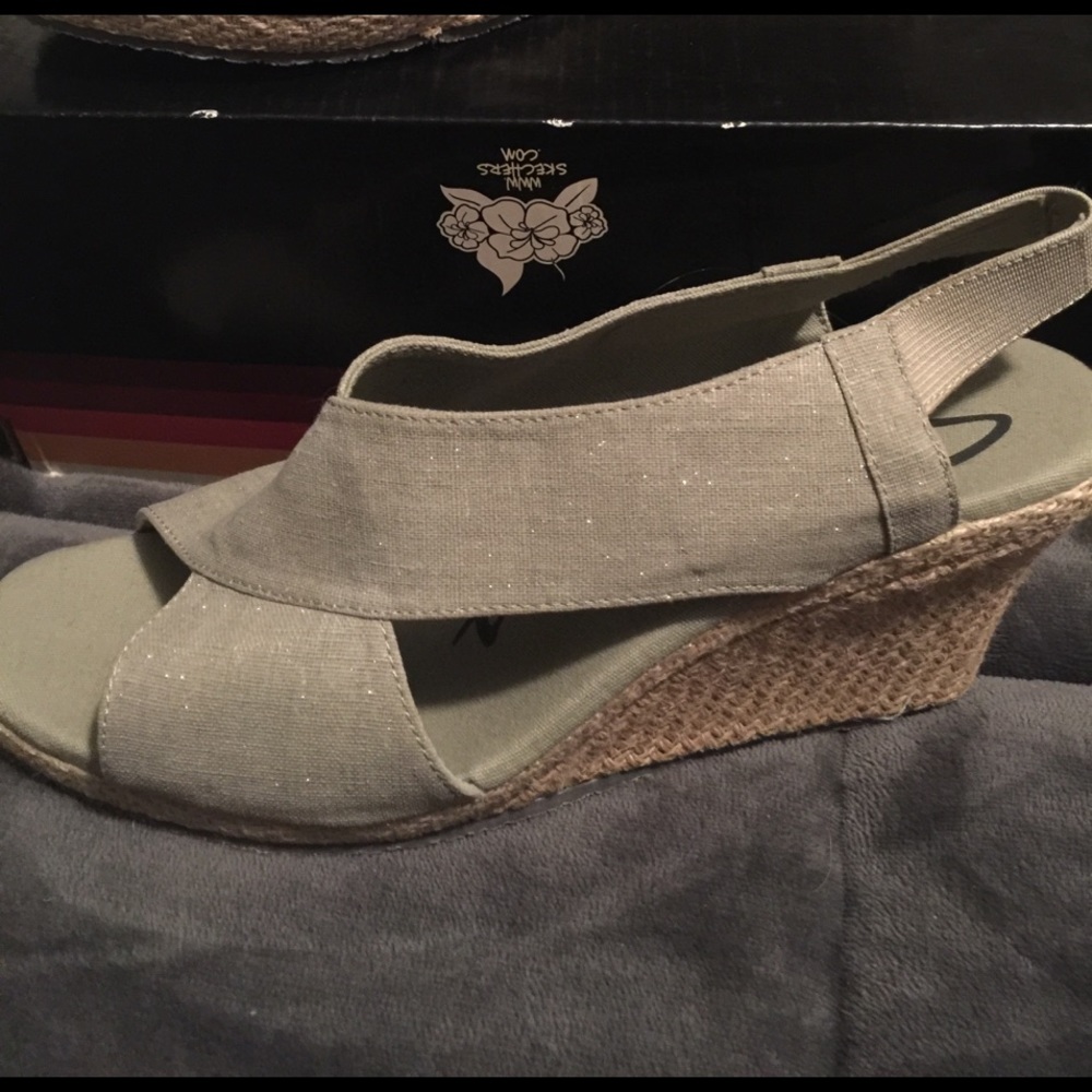NEW sketchers wedge 38301/NAT