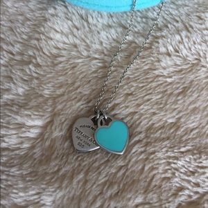 Tiffany & Co. mini double heart tag silver pendant
