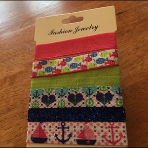 Set of 6 Elastic hair ties/ arm bands