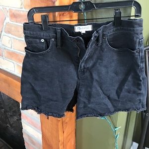 Madewell distressed black denim cutoff shorts