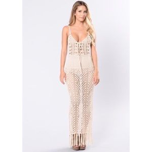 Taupe Crotchet Bathing Suit Cover Up 👙☀️🌊