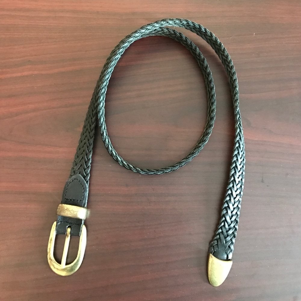 Vintage leather braided belt