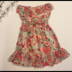 H&M Floral Strapless dress