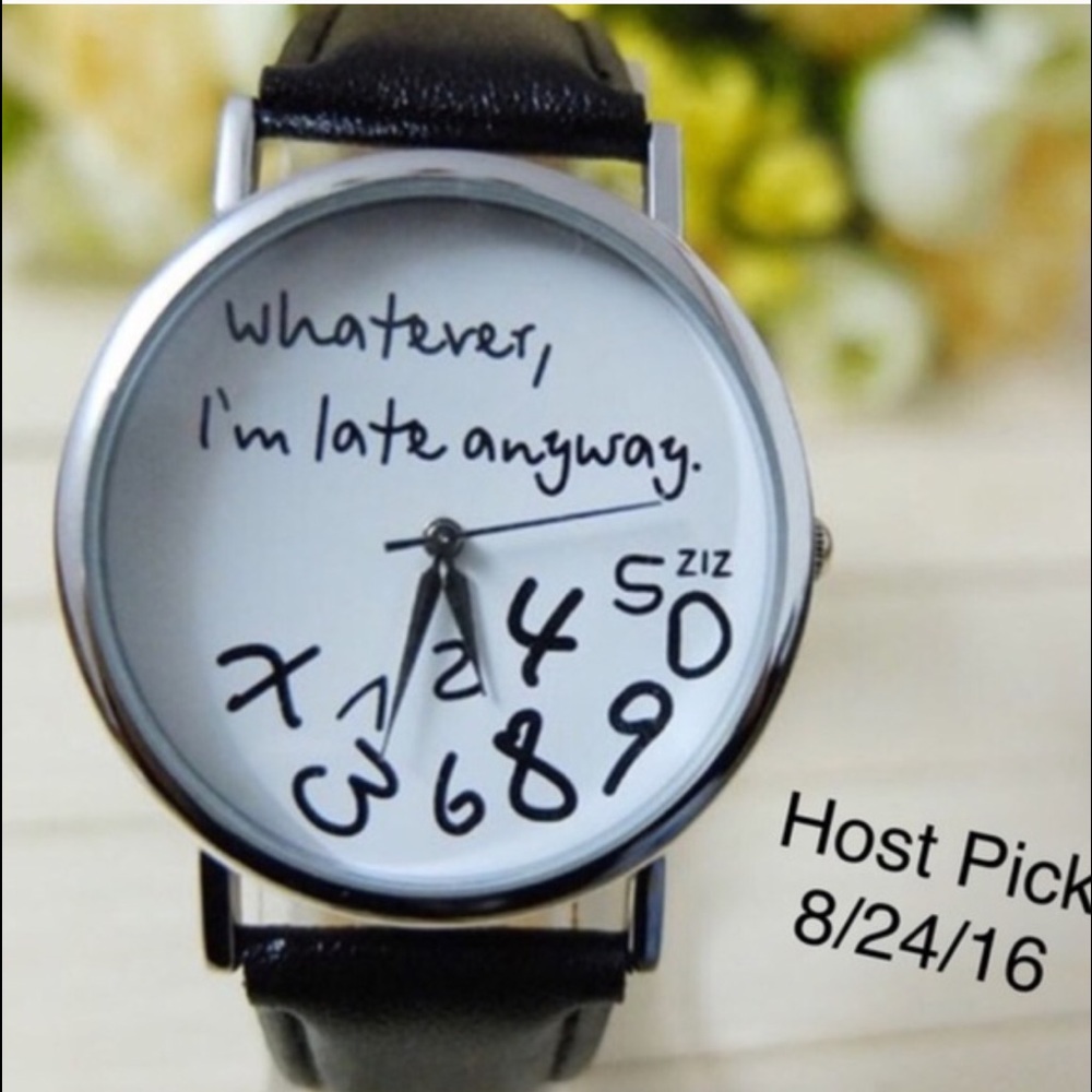 π₯SALEπ₯"Whatever, I'm Late Anyway" Leather Watch - Picture 5 of 5