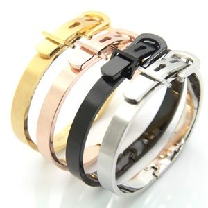 Stainless Steel Belt Buckle Bracelets & Bangles