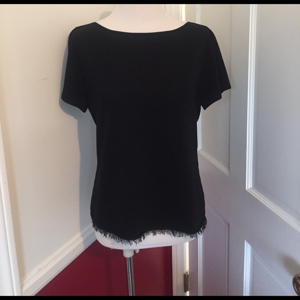 Black basic with eyelash lace hem