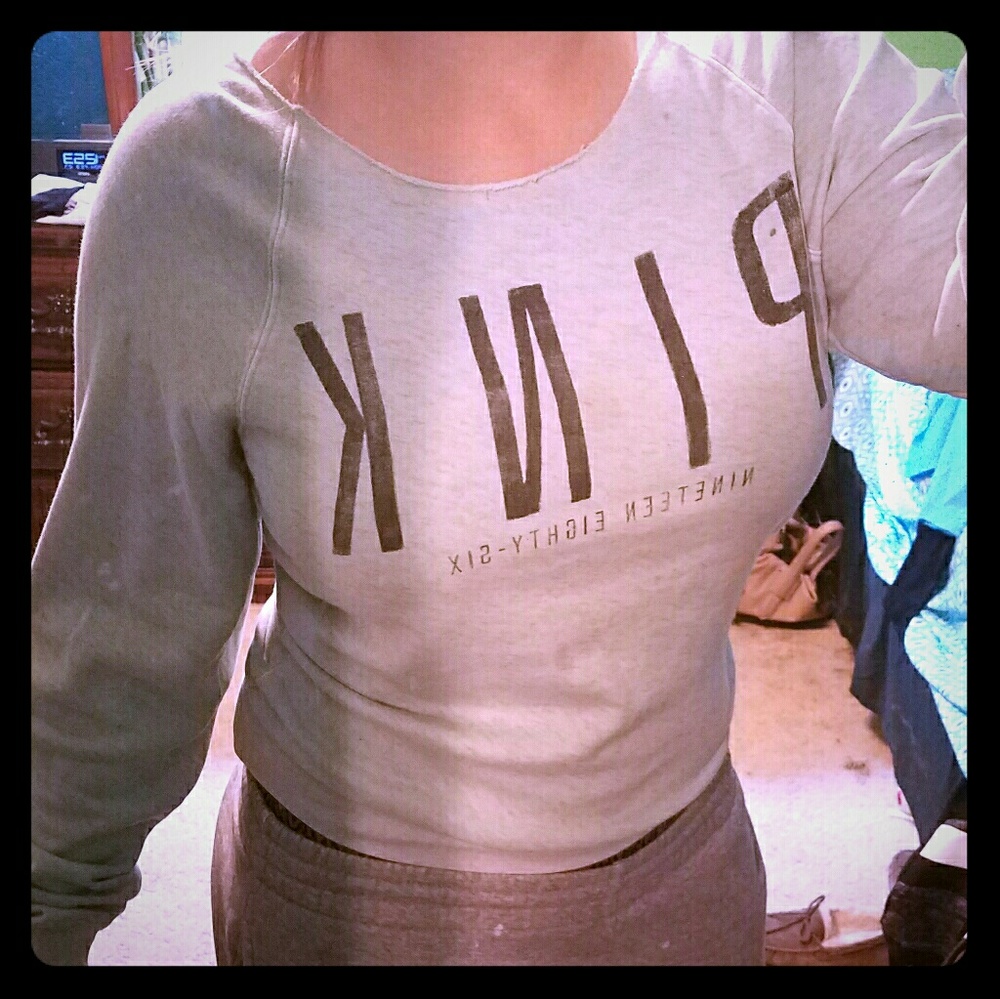 PINK off the shoulder sweater