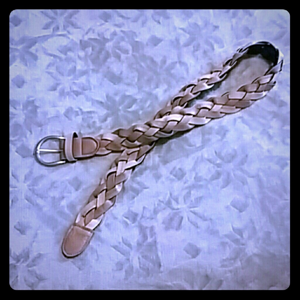 Braided Belt Neutral Color Faux Leather