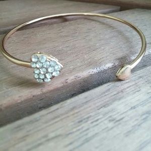 Gold Diamond Heart-Shaped Bracelet