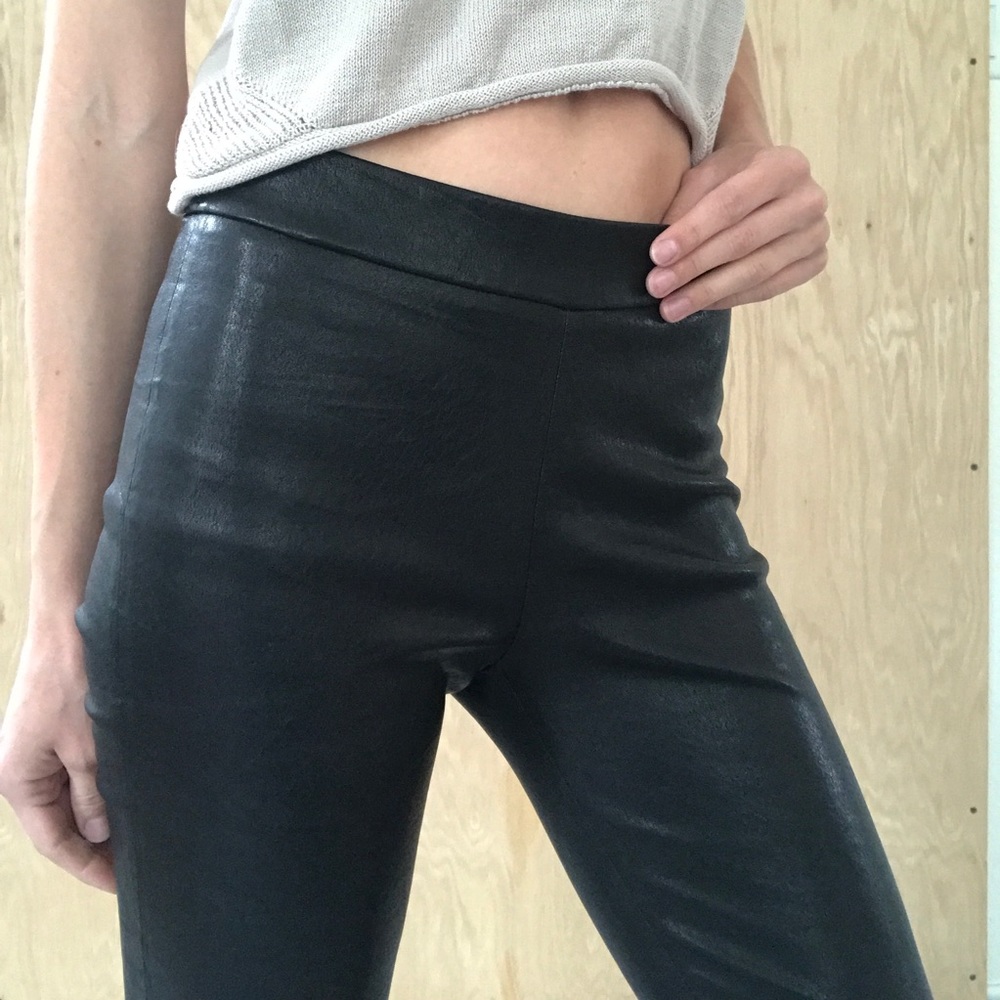 J. Crew black 100% leather pants US size 0