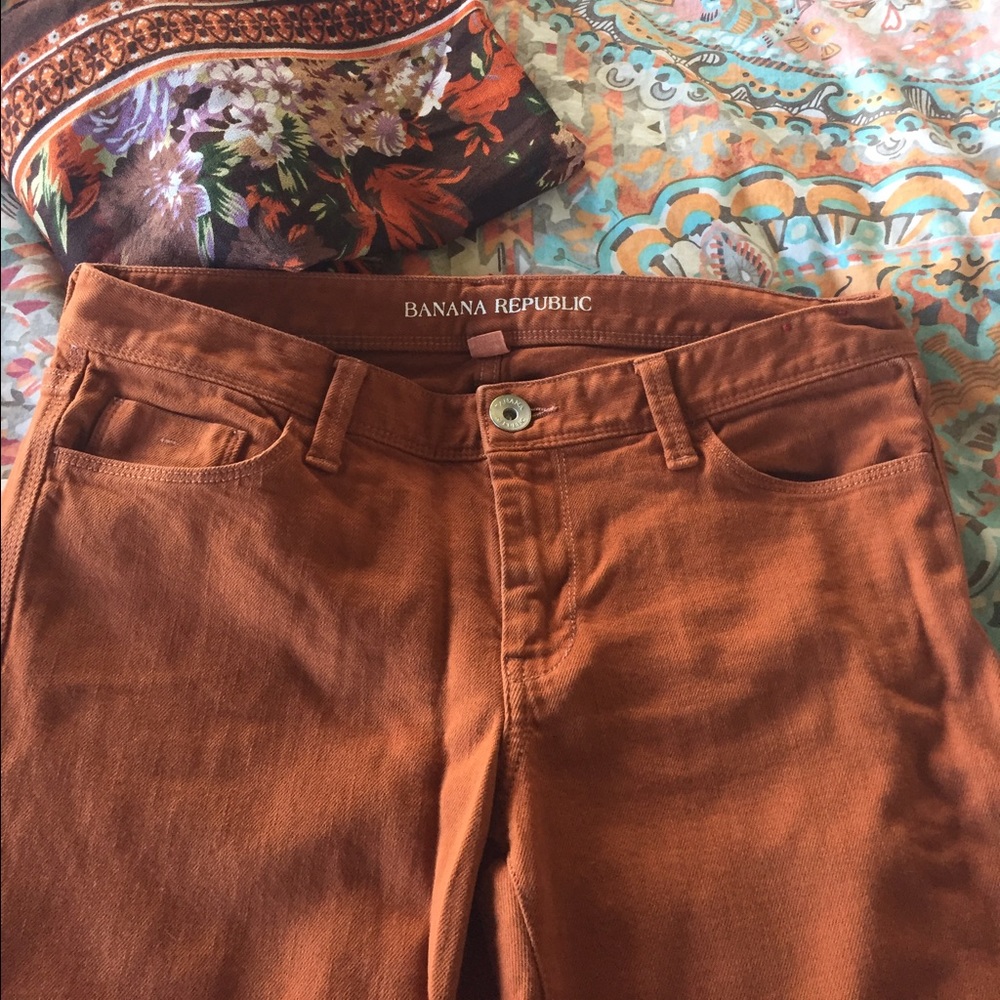 Banana Republic Skinny Jeans in Burnt Orange- 29