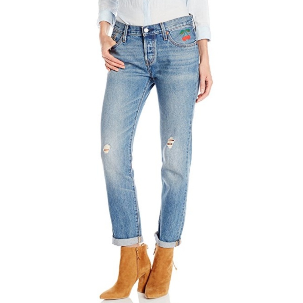 Levi 501 customized tapered jeans