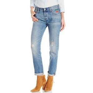 Levi 501 customized tapered jeans