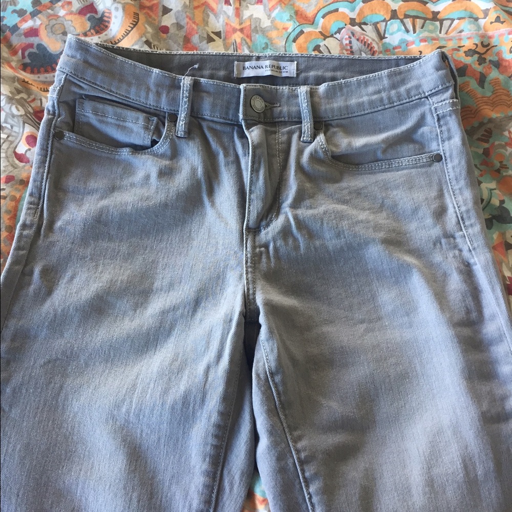 Banana Republic Skinny Ankle Jeans- Light Gray- 27