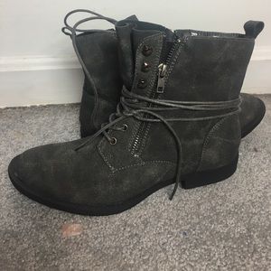 Grey combat boots