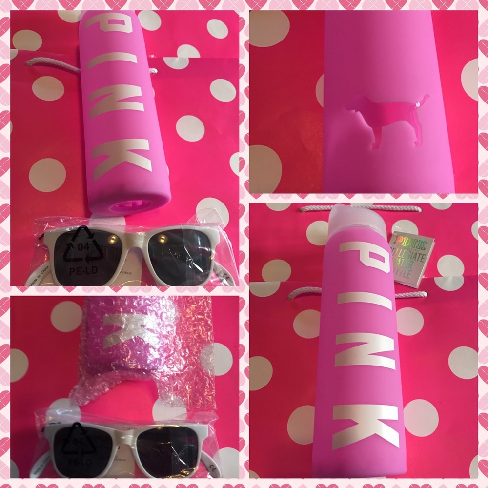 BNWT Pink Victoria'sSecret Bottle & Sunglasses