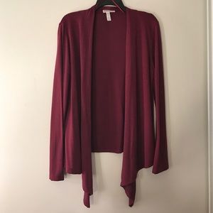 Plus size Burgundy Cardigan