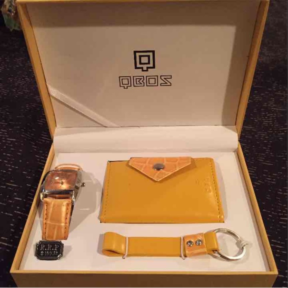 Mustard Leather Watch and Wallet Gift Set 🔥💛