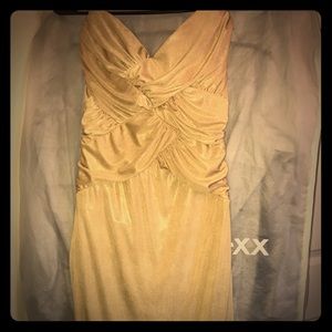 Bebe gold dress, size small