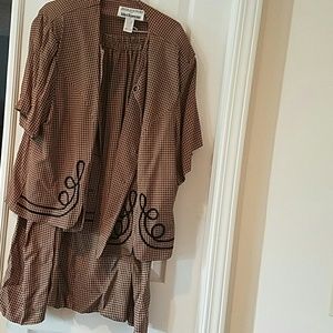 Plaid sweater and skirt set