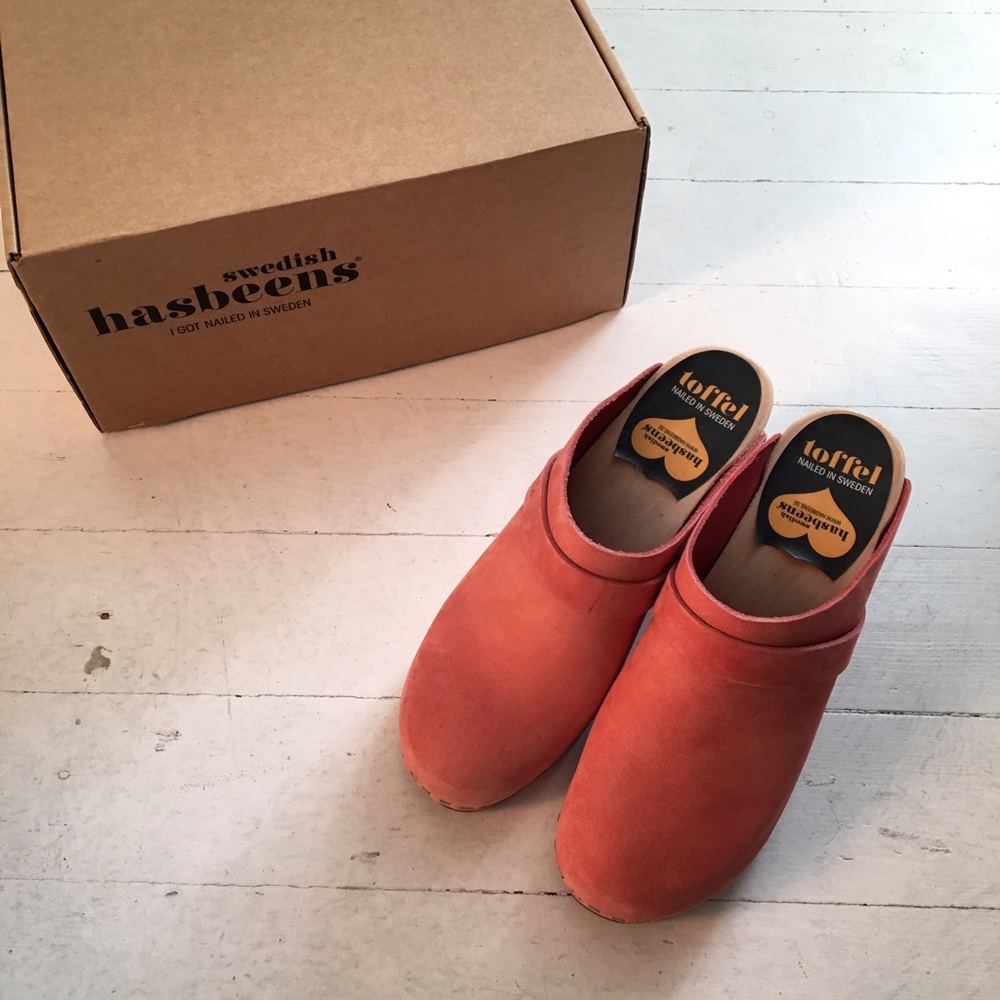 Like New Swedish Hasbeens Slip in Mule Clog