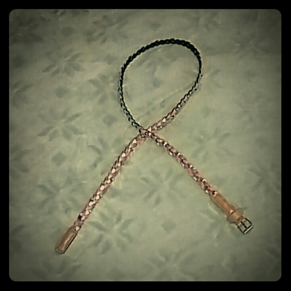 Skinny Belt Braided Faux Leather