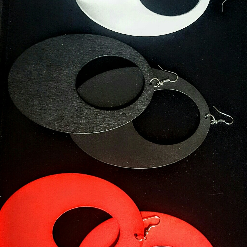 Wooden Oval Earrings Bundle NWOT