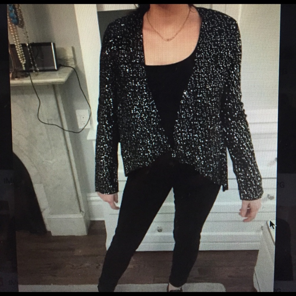 BB Dakota sequin high/low open cardigan